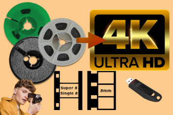 Numérisation de film Super 8 et 8mm en Ultra HD 4K - Transfert sur clé usb